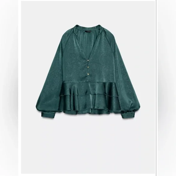 Zara RUFFLED BLOUSE - Picture 4 of 4